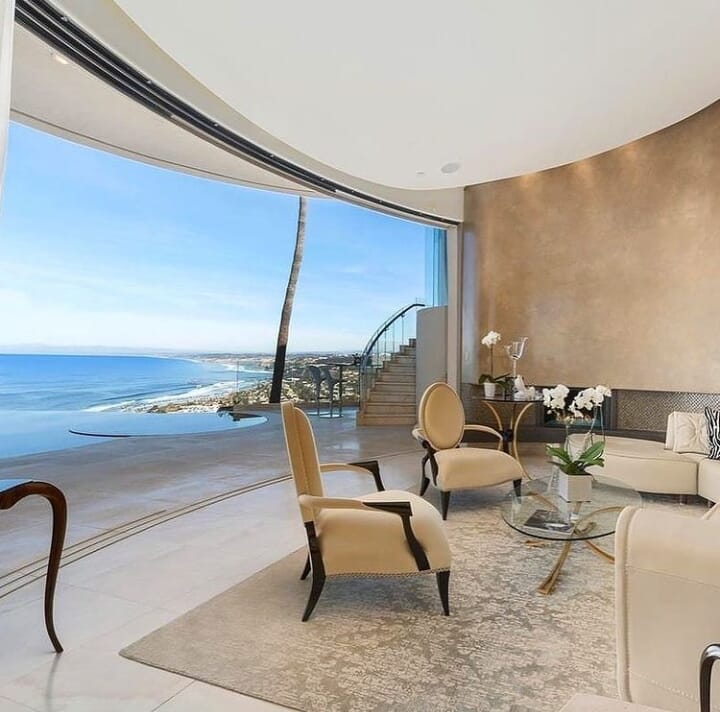 Realestate California, USA. Interior at day time with ocean views